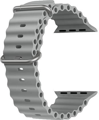 Priavy Ocean Smart Watch Strap Belt for Ultra Watch 49 mm, Series 8 / 7 45 mm, Series 6 / 5 / 4 44 mm, Series 3 42 mm, T800 Ultra, Watch 8 Ultra, i8 Pro Max, W26, T800. Smart Watch Strap(Grey) Smart Watch Strap