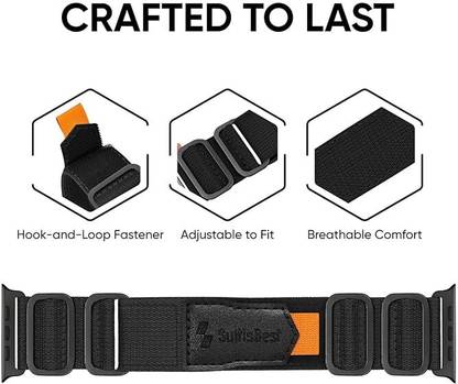 SUITISBEST Apple Watch Nylon Sport Loop Strap for Ultra 2 / Ultra,49MM,45MM,44MM,42MM Smart Watch Strap