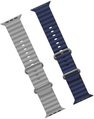 Priavy Grey & Dark Blue silicon Smart Watch strap for iWatch Band Ultra 49mm/45mm/44mm/42mm Smart Watch Strap