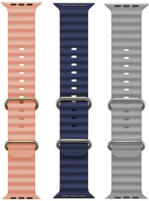 Antoj Smart Watch strap for T800, T900, T10, I8 pro,I7 pro, S8 ultra, watch 8, Watch 9 of size 49mm 45mm 44mm 42mm(Pink, blue, grey ) Smart Watch Strap