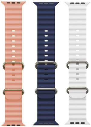 Antoj Smart Watch strap for T800, T900, T10, I8 pro,I7 pro, S8 ultra, watch 8, Watch 9 of size 49mm 45mm 44mm 42mm(Pink, blue, white ) Smart Watch Strap