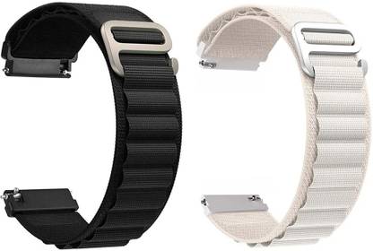 AOnes Pack of 2 Alpine Nylon Loop Watch Strap for Pebble Zen Smart Watch Strap