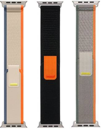 BLACK LOVIES Nylon Trail Loop Smart Watch Strap Belt for Ultra Watch 49 mm, Series 8 / 7 45 mm, Series 6 / 5 / 4 44 mm, Series 3 / 2 / 1 42 mm, T800 Ultra, Watch 8 Ultra, i8 Pro Max, W26, T800 Smart Watch Strap