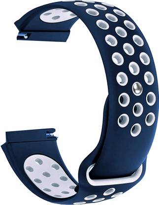 ACM Watch Strap Silicone for Ticwatch Pro Smartwatch Belt Band Blue & White Smart Watch Strap