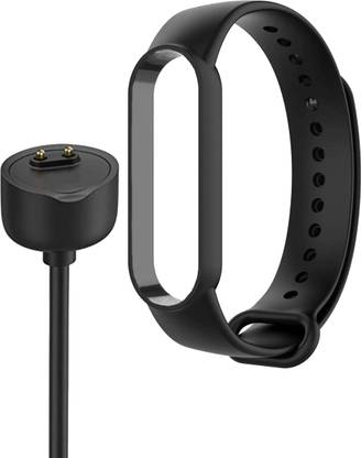 Firetook Charger Charging Cable Dock for Xiaomi Mi 5 & 6 Original Band, Combo Pack of Charger and Black Strap Smart Watch Strap