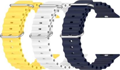 FORTUNATE Silicone Ocean Adjustable Metal-Hook Premium Watch Strap for Apple Watch Series 8 7 6 5 4 3 2 1 SE, T800, HW12, HW13, HW16, K16, K17, A2, i7 PRO MAX, i8 PRO MAX, Watch Ultra, Series 29 Smart Watch Strap
