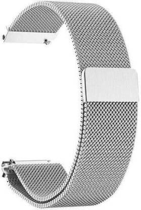 NECESORIES Metal Magnetic Melanese Loop 22mm Watch Belt Compatible with Noise/Amazfit/Boat/Firebolt/Fossil Stainless Steel Smart Watch Strap