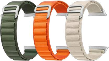 TULUA Alpine Loop Nylon Bands/Straps Compatible with Watch 49mm 45mm 44mm 42mm Men & Women, Adjustable Strap with Metal G-Hook Premium Strap (pack of 3 ) Smart Watch Strap