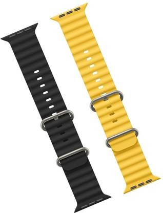 Priavy Black & orange silicon Smart Watch strap for iWatch Band Ultra 49mm 45mm 44mm 42mm ocean Smart Watch Strap