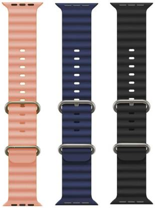 Antoj Smart Watch strap for T800, T900, T10, I8 pro,I7 pro, S8 ultra, watch 8, Watch 9 of size 49mm 45mm 44mm 42mm(Pink, black, blue ) Smart Watch Strap