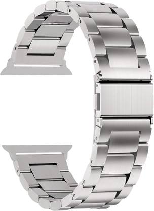 ACM Sliding Watch Strap Metal for Apple Watch Se 44mm Smartwatch Silver Smart Watch Strap
