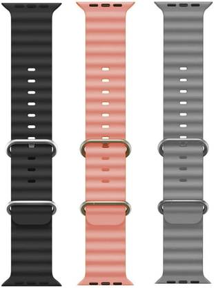 BLACK LOVIES Ocean Smart Watch Strap Belt for Ultra Watch 49 mm, Series 8 / 7 45 mm, Series 6 / 5 / 4 44 mm, Series 3 / 2 / 1 42 mm, T800 Ultra, Watch 8 Ultra, i8 Pro Max, W26, S8 Ultra, Smart Watch Strap