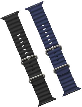 Antoj Smart Watch strap for T800, T900, T10, I8 pro,I7 pro, S8 ultra, watch 8, Watch 9 of size 49mm 45mm 44mm 42mm(Black, Blue ) Smart Watch Strap