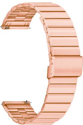 ACM Watch Strap Adjustable Steel for Pauze Zest Fit Smartwatch Belt Rose Gold Pink Smart Watch Strap