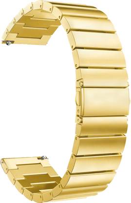 ACM Watch Strap Steel Metal 20mm for Helix Timex Metalfit 2.0 Smartwatch Gold Smart Watch Strap