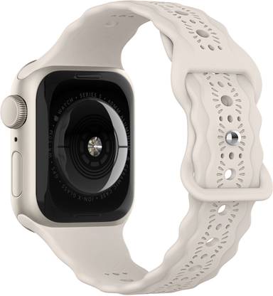 picau-pau Apple Watch Lace Silicone Compitable 45MM,44MM,42MM Smart Watch Strap