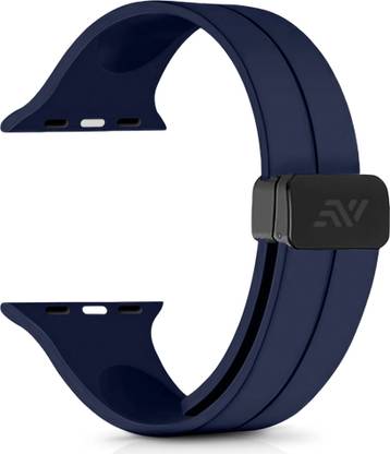 NECESORIES Soft Silicon Belt Magnetic Folding Buckle Band for Iwatch 42/44/45/46/49 mm Smart Watch Strap
