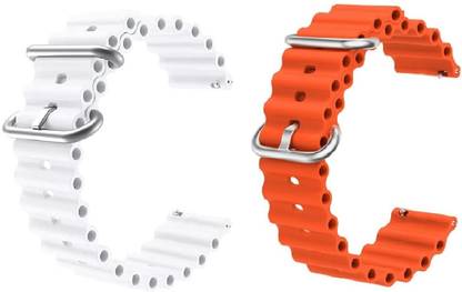 PUNAK 22 MM Ocean Loop Smartwatch Strap Band. Smart Watch Belt Smart Watch Strap  (White, Orange) at Rs. 374