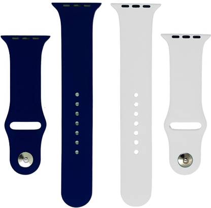 BLACK LOVIES Watch Strap Compatible with Watch Straps 42mm 44mm, Soft Silicone Belt Sport Wristbands Smart Watch Band for iWatch Series SE 6/5/4/3/2/1 (PACK OF 2) Smart Watch Strap (BLACK- WHITE) Smart Watch Strap
