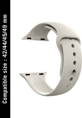 DailyObjects Premium Lightweight Off White Silicone Wrist Band For 42mm/44mm/45mm/49mm | Compatible For Iwatch Series Ultra 8 7 6 5 4 3 Smart Watch Strap
