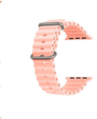 Priavy Ocean Smart Watch Strap Belt for Ultra Watch 49 mm, Series 8 / 7 45 mm, Series 6 / 5 / 4 44 mm, Series 3 42 mm, T800 Ultra, Watch 8 Ultra, i8 Pro Max, W26, T800. Smart Watch Strap(Pink) Smart Watch Strap