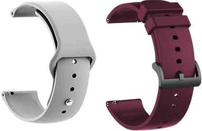 PUNAK 22MM Silicon Smartwatch Band Straps Pack of 2 Smart Watch Strap