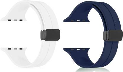 BinkSon Silicone Magnet Buckle Strap For iWatch Ultra,49mm,45mm,44mm,42mm For iWatch Series Ultra,9,8,7,6,5,4,3,2,1,SE [Watch Not Included] (2Pcs Combo) Smart Watch Strap