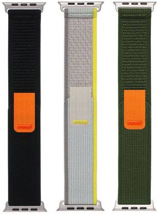 BLACK LOVIES Nylon Trail Loop Smart Watch Strap Belt for Ultra Watch 49 mm, Series 8 / 7 45 mm, Series 6 / 5 / 4 44 mm, Series 3 / 2 / 1 42 mm, T800 Ultra, Watch 8 Ultra, i8 Pro Max, W26, T800 Smart Watch Strap