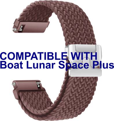 ACM WSM38Z22BR3509 Watch Strap Woven Braided Clipper for Boat Lunar Space Plus Smartwatch Belt Brown Smart Watch Strap