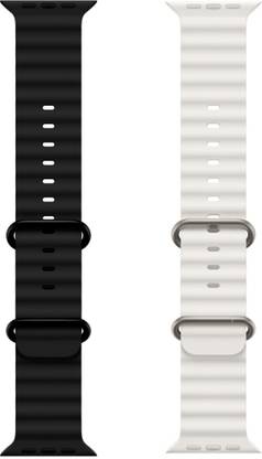 Akyn Store APPLE WATCH STRAP Series Ultra/SE/8/7/6/5/4/3/2/1 (42mm, 44mm, 45mm and 49mm) BLACK and WHITE COMBO Smart Watch Strap