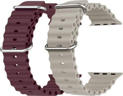 Geo SPORTS Silicone Ocean Adjustable Metal-Hook Premium purple and grey straps Smart Watch Strap