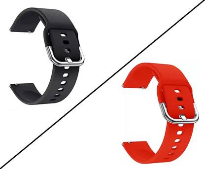 Like Star 22mm Silicone Strap Silver Buckle (compatible Watch List In Photo & Description) Smart Watch Strap