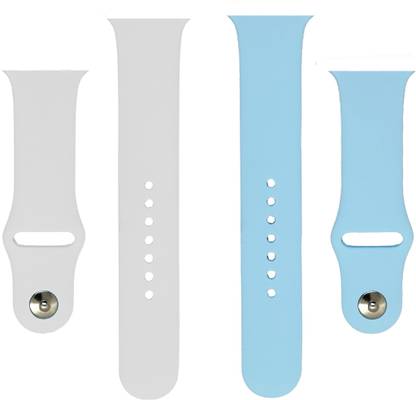 BLACK LOVIES Watch Strap Compatible with Apple Watch Straps 42mm 44mm, Soft Silicone Belt Sport Wristbands Smart Watch Band for iWatch Series SE 6/5/4/3/2/1 (PACK OF 2) Smart Watch Strap (BLACK- WHITE) Smart Watch Strap