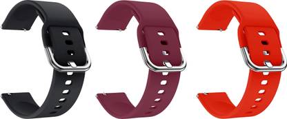 ACM Pack of 3 Watch Strap Hook for Mi Revolve Active (Black/Purple/Red) Smart Watch Strap