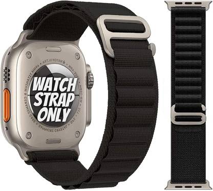 Pishon Alpine Loop Compatible with Apple Watch Straps 49mm 45mm 44mm 42mm, Nylon Textile Woven Loop with Metal G Hook Sport Band for iWatch Ultra Series 8, 7, 6, 5, 4, 3, 2, 1, SE. Smart Watch Strap