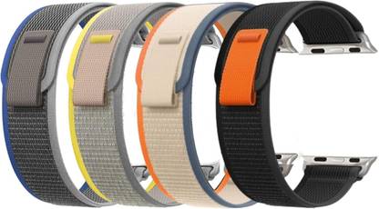 Cell King 4 Pack Trail Loop Bands/Straps Compatible for Apple Watch Ultra (49mm) | Ultra 2 (49mm) | iWatch Series 10/ 9/ 8/ 7/ 6/ 5/ 4/ 3/ 2/ 1/ SE/ SE 2 (46mm/ 45mm/ 44mm/ 42mm) | Adjustable Velcro Premium Replacement Straps [WATCH IS NOT INCLUDED] Smart Watch Strap