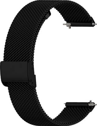 ACM Watch Strap Adjustable Metal for Fossil Explorist Hr Ftw4018 Smartwatch Black Smart Watch Strap
