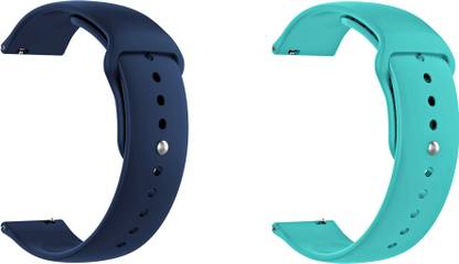 ACM Pack of 2 Watch Strap for Fossil Explorist Hr Ftw4018 Belt (Dark Blue/Light Blue Smart Watch Strap