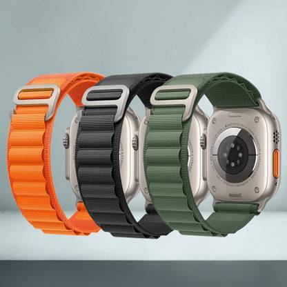 LEEMARA Alpine Loop Nylon Bands/Straps Compatible with Apple Watch Band 49mm 45mm 44/42mm G-Hook Smart Watch Strap for iWatch Ultra Series SE 8 7 6 5 4 3 2 1 (Only Alpine Loop Strap for Apple iWatch, Watch NOT Included) Smart Watch Strap