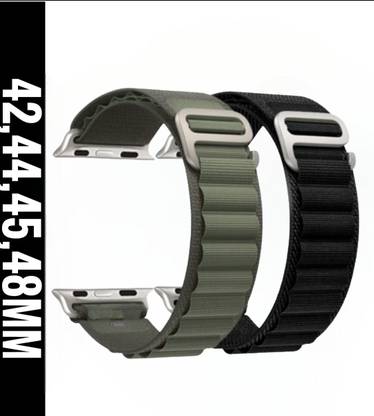Faux Rabit Alpine Loop Nylon Bands/Straps Compatible with Watch 49mm 45mm 44mm 42mm Men & Women,Adjustable Strap with Metal G-Hook Premium Strap for iWatch Ultra Series SE 8 7 6 5 4 3 2 1 (Only Alpine Loop Strap for Apple iWatch, Watch NOT Included) Smart Watch Strap