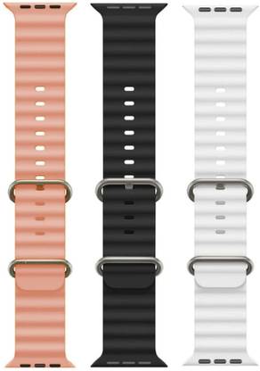 Antoj Smart Watch strap for T800, T900, T10, I8 pro,I7 pro, S8 ultra, watch 8, Watch 9 of size 49mm 45mm 44mm 42mm(Pink, black, white ) Smart Watch Strap