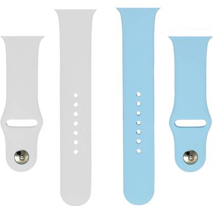 BLACK LOVIES Watch Strap Compatible with Apple Watch Straps 42mm 44mm, Soft Silicone Belt Sport Wristbands Smart Watch Band for iWatch Series SE 6/5/4/3/2/1 (PACK OF 2) Smart Watch Strap (BLACK- WHITE) Smart Watch Strap