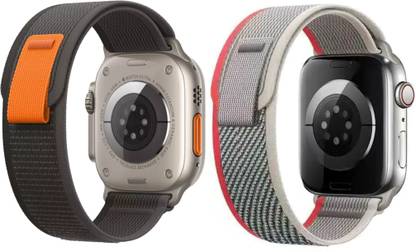 valente Nylon Trail Loop 42mm/44mm/45mm Strap Compatible with I-Watch Series 8,7,6,5,SE,Ultra (Pack of 2) Smart Watch Strap