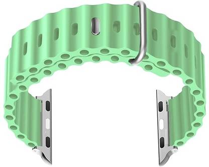 RUPELIK Silicone Flaxible Ocean Strap For Series 10/9/8/7/6/5/4/3/2/1/SE Size 49mm/45mm/44mm/42mm Smart Watch Strap