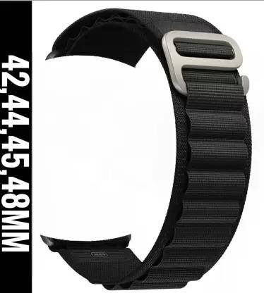 Alpha Electronics Alpine Loop Nylon Bands/Straps Compatible with Watch 49mm 45mm 44mm 42mm Men & Women,Adjustable Strap with Metal G-Hook Premium Strap for iWatch Ultra Series SE 8 7 6 5 4 3 2 1 (Only Alpine Loop Strap for Apple iWatch, Watch NOT Included) Smart Watch Strap