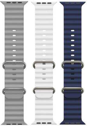 Antoj Smart Watch strap for T800, T900, T10, I8 pro,I7 pro, S8 ultra, watch 8, Watch 9 of size 49mm 45mm 44mm 42mm(grey, white, blue) Smart Watch Strap