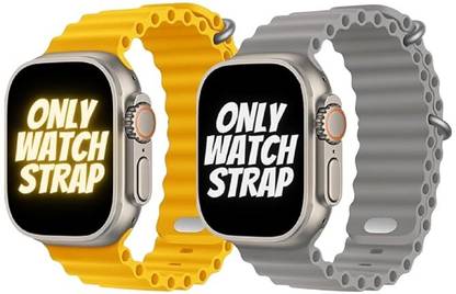 Gadgetzilla Streachable Silicone Ocean Loop Bands / Straps Compatible with iWatch Replacement Straps 49mm 45mm 44mm 42mm pack of 2 Smart Watch Strap