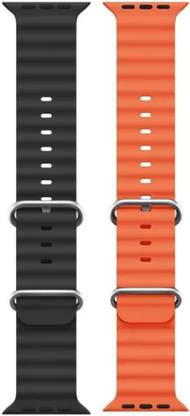 menaso Silicone Ocean Premium Strap Combo Compatible with iWatch 38mm 40mm and 41mm Perfect Fit for Ultra SE2 SE Series 8/7/6/5/4/3/2/1 Smart iWatch Strapband for Men Women Smart Watch Strap Smart Watch Strap