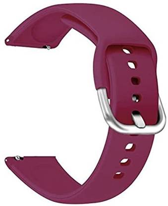NAFA 19mm Silicone Replacement Watch Strap with Metal Buckle - Wine Red Smart Watch Strap