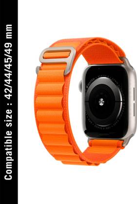 DailyObjects Lightweight Orange Ridge Loop Wrist Watchband For 42mm/44mm/45mm/49mm | Compatible For Iwatch Series Ultra 8 7 6 5 4 3 Smart Watch Strap